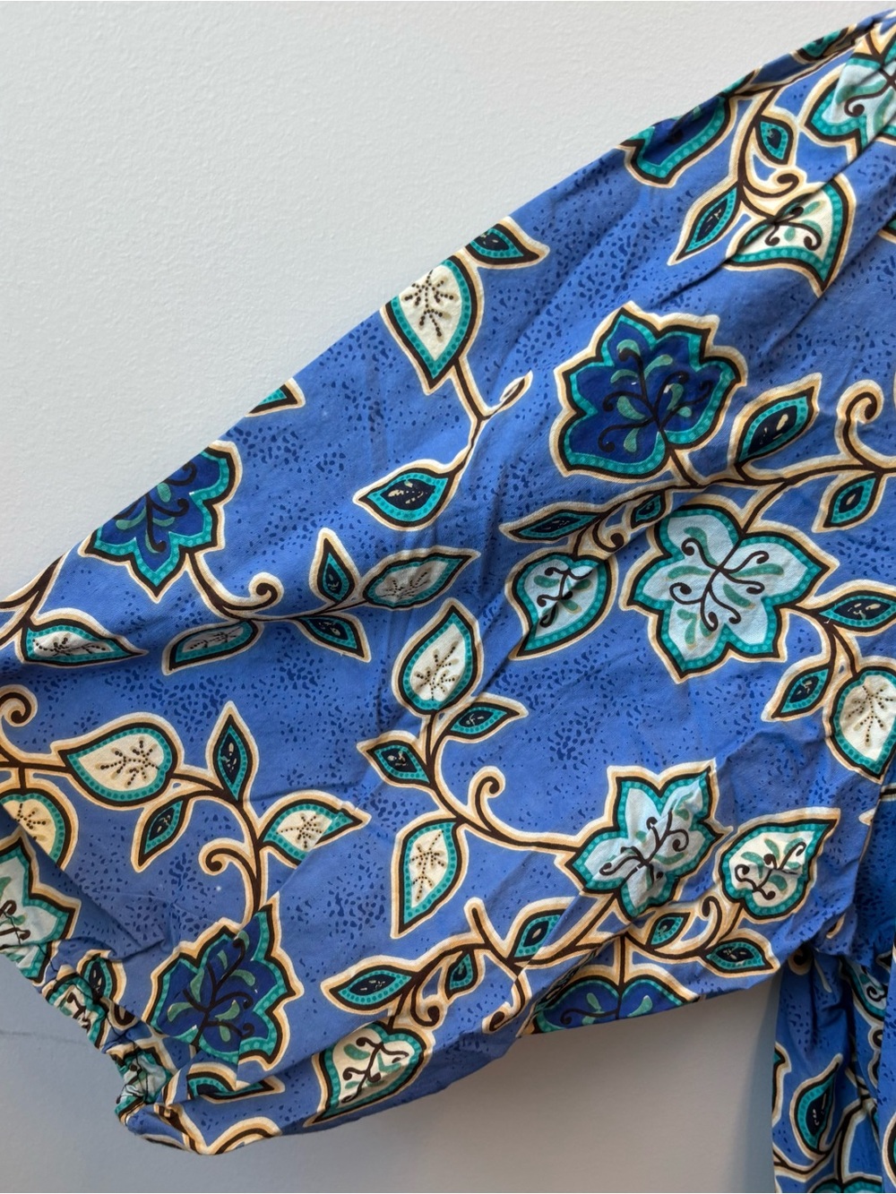 Comfort Choice 5X House Dress Kaftan half zip Blue Floral Cotton Pockets - Picture 7 of 10